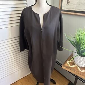 St John Dress Womens 12 Gray Sewn By Hand Wool Shift Minimalist Lagenlook Chic